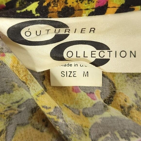 Couturier Collection Camp Shirt Vintage 80s Abstract All Over Print Made In USA - Picture 4 of 6